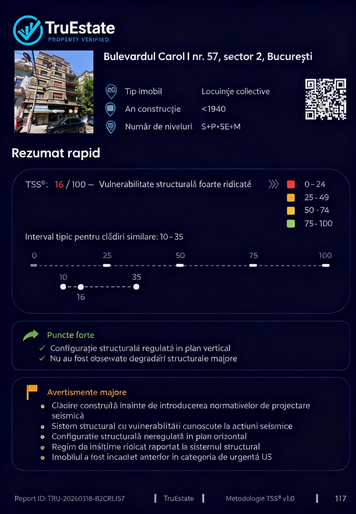 Raport TruEstate - Verificarea riscului seismic al cladirii